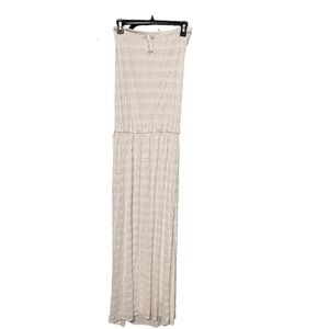 Vitaman A size small white lined crochet maxi dress sleeveless, lined slits